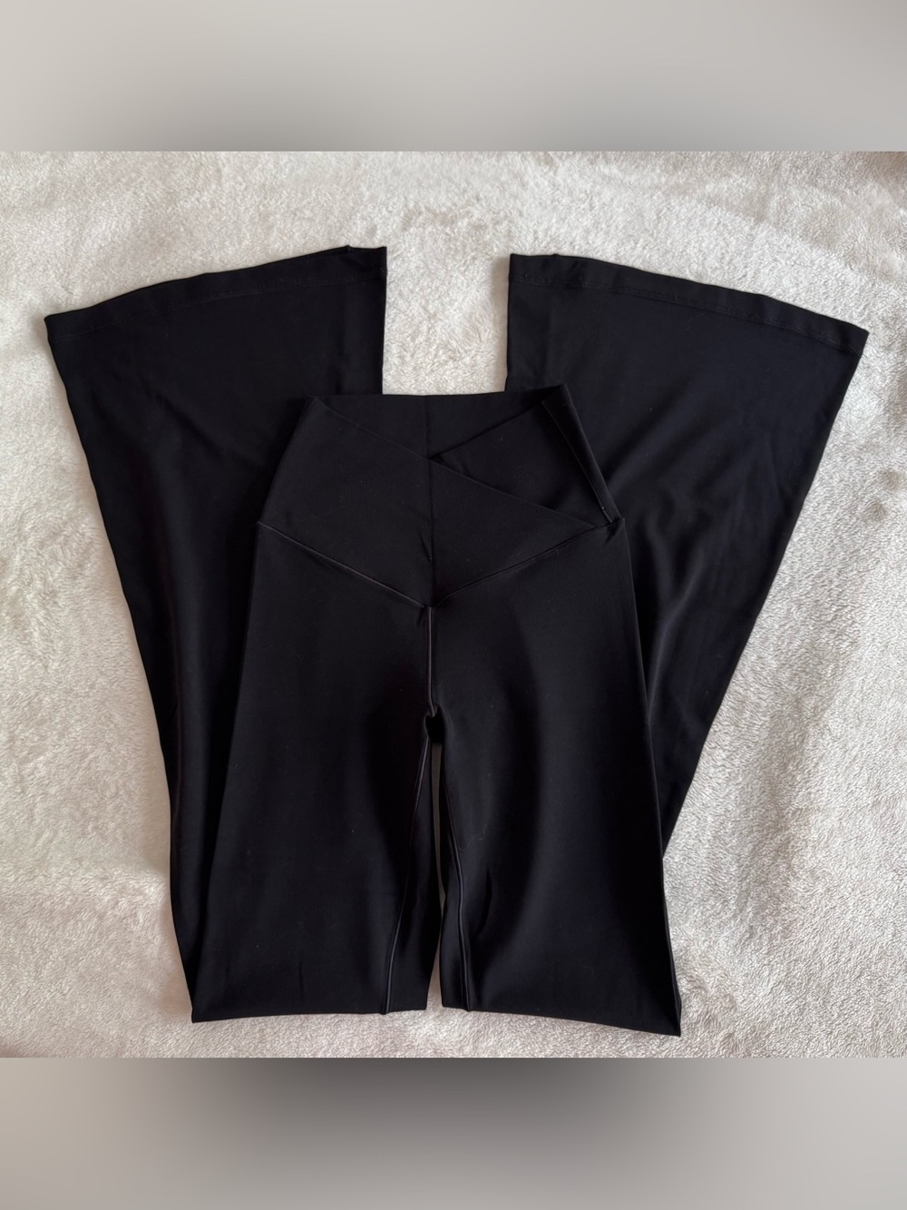 OFFLINE by Aerie Real Me Black High-Waisted Crossover Flare Leggings